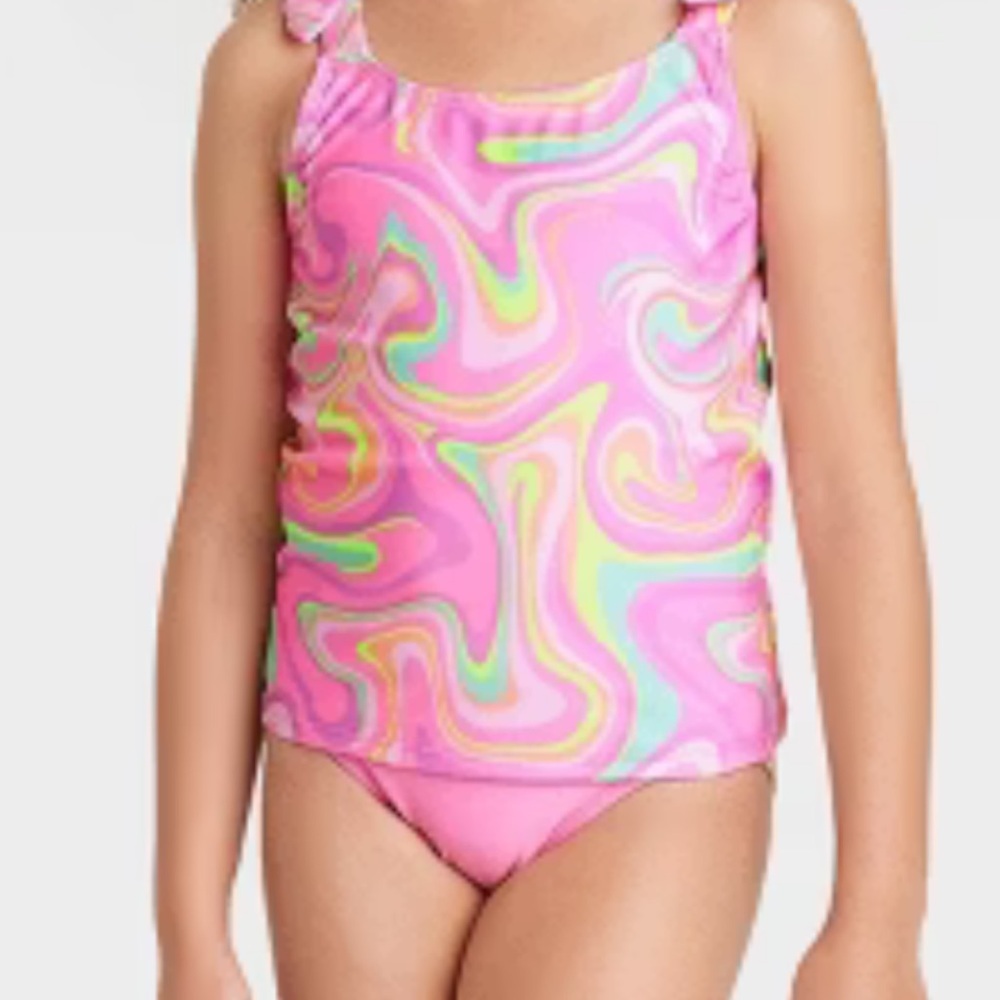 Cat and Jack - Pink Swirl Tankini (Girls 10/12)